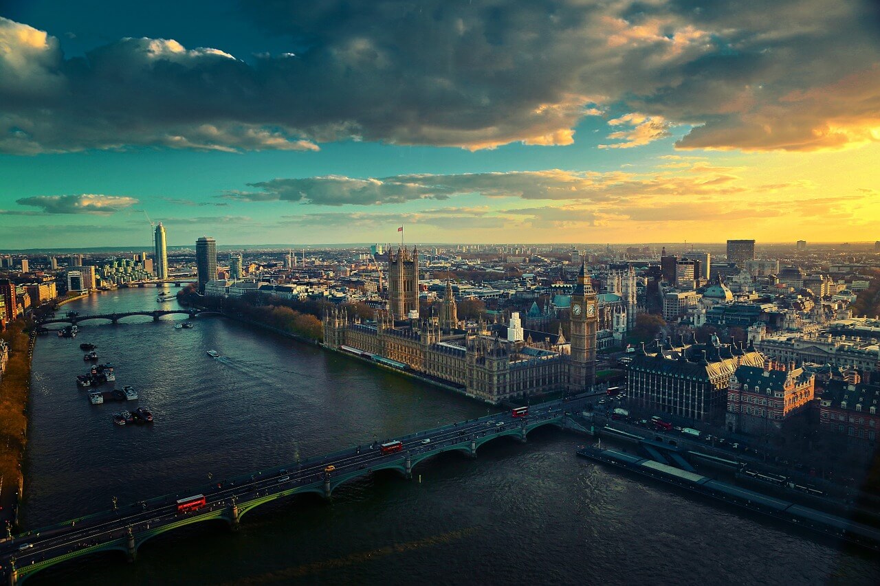 Themse-London Blick auf die Themse in London